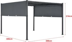 Pergola Fortaleza Tuinpaviljoen Met LED Verlichting 3x3 M Donkergrijs -Tuinbenodigdheden Bevordering 1200x710 2