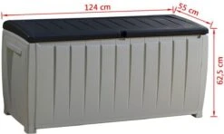 Keter Novel Opbergbox - 340L - 124x55x62.5cm - Grijs -Tuinbenodigdheden Bevordering 1200x718 2