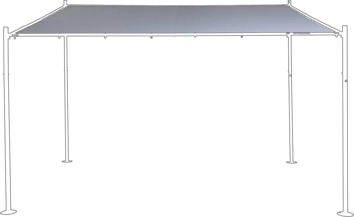 SORARA® Reservedoek Voor Halve Milano - Grijs - 285 X 400 Cm. 3 SORARA® Reservedoek Voor Halve Milano - Grijs - 285 X 400 Cm.