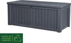 Keter Rockwood Opbergbox - 570L - 155x72,4x64,4cm - Grafiet -Tuinbenodigdheden Bevordering 1200x738 5