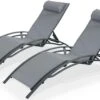 Alice's Garden Louisa Ligstoelen - Aluminium/Textileen - 1,67 M - Antraciet/Grijs -Tuinbenodigdheden Bevordering 1200x742 4