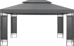 Paviljoen Lanciano Partytent 4x3x2,65 Cm Donkergrijs -Tuinbenodigdheden Bevordering 1200x746 1