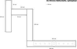 GoudmetHout Inklapbare Balkontafel - Balkonbar - Balkon Tafel - 99 Cm - Hout - Transparant Wash - Reling Smal -Tuinbenodigdheden Bevordering 1200x767