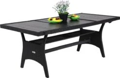 Casaria Polyrattan Tuintafel - WPC Tafelblad 190x90x74 Cm – Zwart -Tuinbenodigdheden Bevordering 1200x784 6