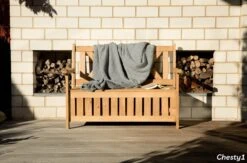 Needs&wants® Houten Tuinbank Met Opbergruimte, 2-zits Kistbank Houten Klassieke Bank Opslag, Grote Tuinopbergbank Van Massief Hout Weerbestendig Voor Buiten Tuin, Balkon, Terras, 115x61x85 Cm, Donker-bruin -Tuinbenodigdheden Bevordering 1200x792