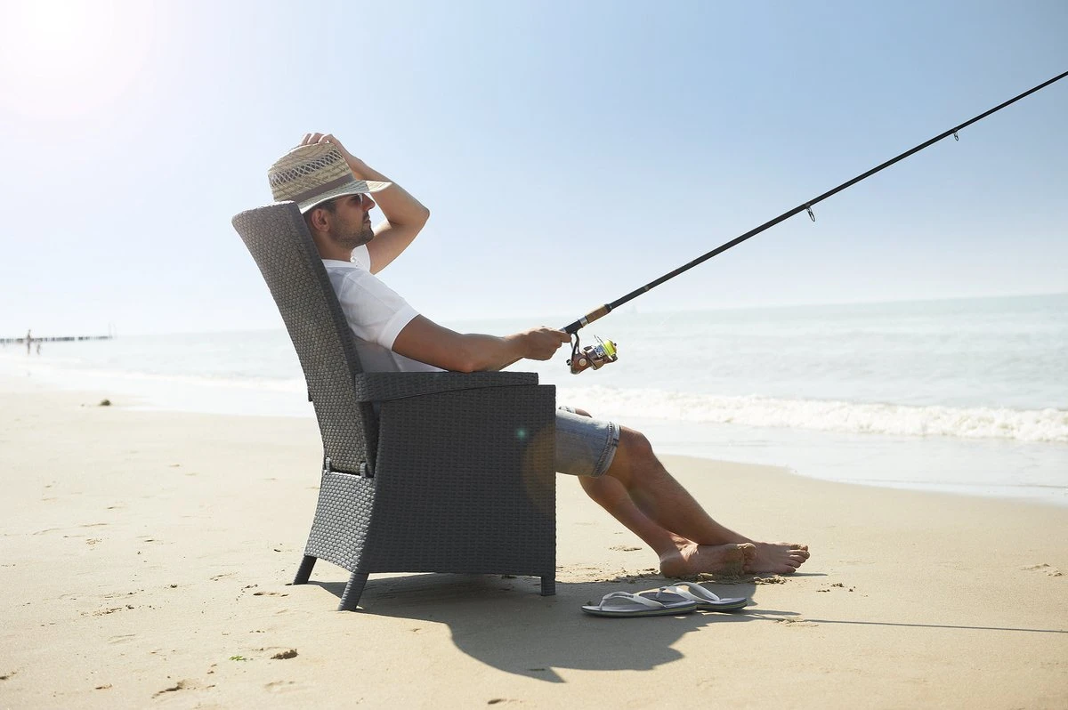 Allibert Vermont Verstelbare Tuinstoel - 64x68x107cm - Grafiet 10 Allibert Vermont Verstelbare Tuinstoel - 64x68x107cm - Grafiet - Afbeelding 8