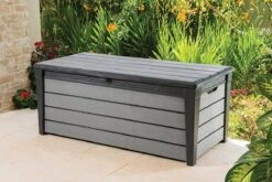 Keter Brushwood Opbergbox - Kussenbox - 455L - 145x69,7x60,3cm - Grafiet -Tuinbenodigdheden Bevordering 1200x800 163