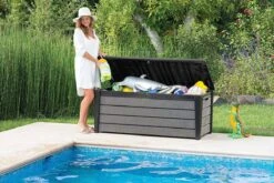 Keter Brushwood Opbergbox - Kussenbox - 455L - 145x69,7x60,3cm - Grafiet -Tuinbenodigdheden Bevordering 1200x800 164