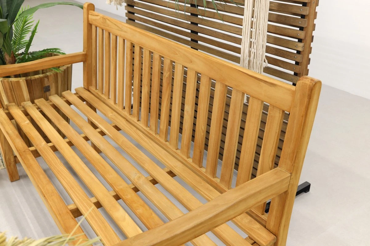 Teak Houten Tuinbank Bison - 150 Cm. 10 Teak Houten Tuinbank Bison - 150 Cm. - Afbeelding 8