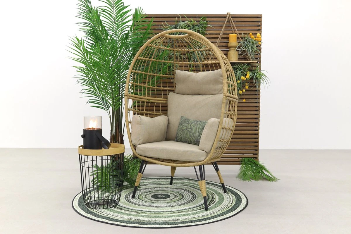Lola Egg Relaxstoel - Natural Sand - Mand Stoel 3 Lola Egg Relaxstoel - Natural Sand - Mand Stoel