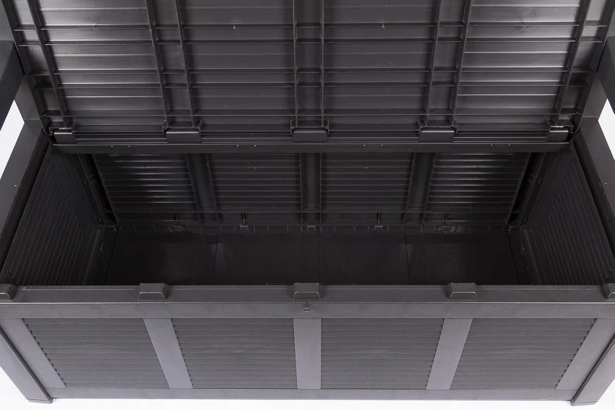 Merkloos Opbergbank Van Kunststof | 130 X 60 Cm | Antraciet 5 Merkloos Opbergbank Van Kunststof | 130 X 60 Cm | Antraciet - Afbeelding 3