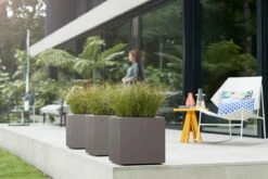 Elho Vivo Structure Finish Vierkant 40 - Plantenbak Voor Binnen & Buiten - Ø 39 X H 41 - Grijs/Warm Grijs -Tuinbenodigdheden Bevordering 1200x800 467