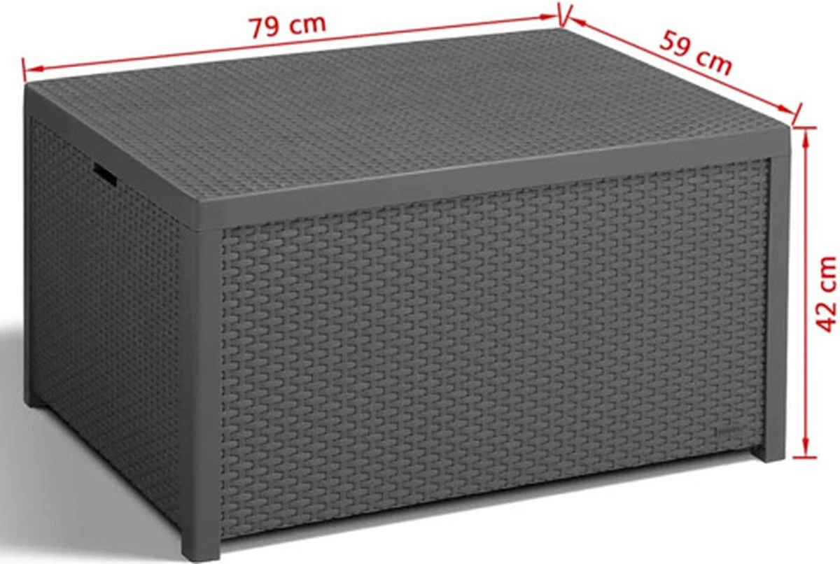 Allibert Arica Tuintafel - 79x59,5x42 Cm - Grafiet 11 Allibert Arica Tuintafel - 79x59,5x42 Cm - Grafiet - Afbeelding 9