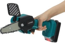 Merkloos Mini Accu Kettingzaag - 4 Inch Elektrische Boomzaag - Handkettingzaag - Met 2 Accu En 1 Oplader - Voor Tuinboom Ranch Bomen Snijden Hout- Blauw -Tuinbenodigdheden Bevordering 1200x815