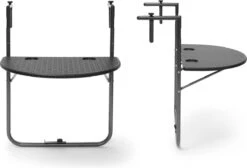 Relaxdays Balkontafel Inklapbaar, Balkon Tafel Rotan, Hangtafel Reling - Zwart -Tuinbenodigdheden Bevordering 1200x817 6
