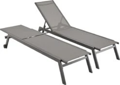 ELSA - Set Van 2 Ligstoelen Van Aluminium En Textileen, Ligbed Multipositioneel Met Wieltjes, Kleur Antraciet/donkergrijs 11 ELSA - Set Van 2 Ligstoelen Van Aluminium En Textileen, Ligbed Multipositioneel Met Wieltjes, Kleur Antraciet/donkergrijs -Tuinbenodigdheden Bevordering 1200x854 5