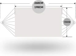 Dubbele Hangmat Zwart Met Spreidstok - 1 Of 2 Persoons - Lig Oppervlak 190x150cm - Lengte 260cm -Tuinbenodigdheden Bevordering 1200x880