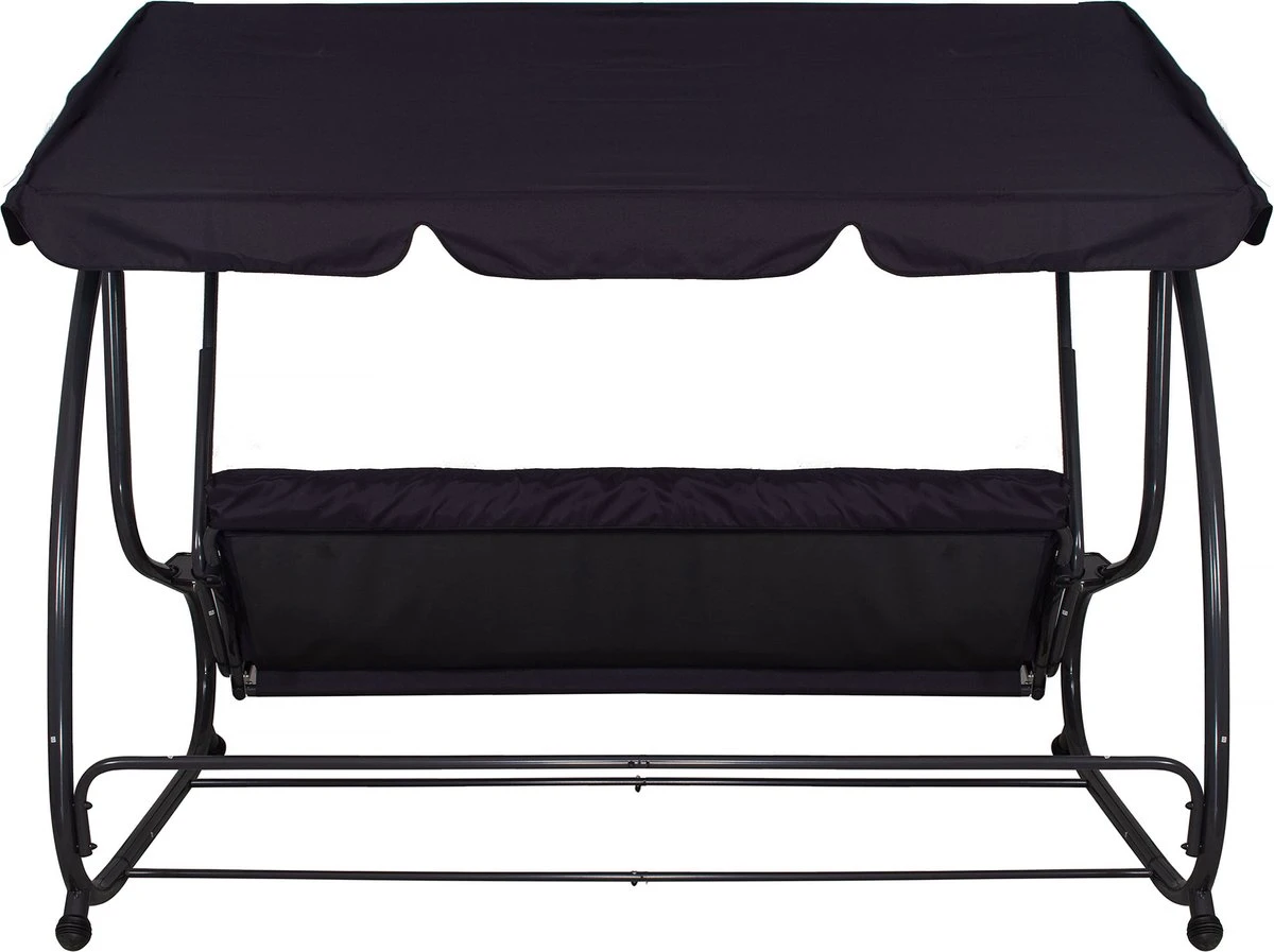 Springos Schommelbank | Linda-Schommel | 3-zits | Waterafstotend | Inclusief 2 Kussens | Verstelbare Luifel | 162 X 200 X 120 Cm | Zwart 5 Springos Schommelbank | Linda-Schommel | 3-zits | Waterafstotend | Inclusief 2 Kussens | Verstelbare Luifel | 162 X 200 X 120 Cm | Zwart - Afbeelding 3