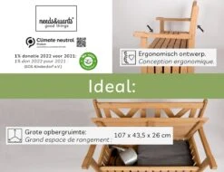 Needs&wants® Houten Tuinbank Met Opbergruimte, 2-zits Kistbank Houten Klassieke Bank Opslag, Grote Tuinopbergbank Van Massief Hout Weerbestendig Voor Buiten Tuin, Balkon, Terras, 115x61x85 Cm, Donker-bruin -Tuinbenodigdheden Bevordering 1200x922