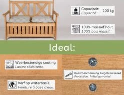 Needs&wants® Houten Tuinbank Met Opbergruimte, 2-zits Kistbank Houten Klassieke Bank Opslag, Grote Tuinopbergbank Van Massief Hout Weerbestendig Voor Buiten Tuin, Balkon, Terras, 115x61x85 Cm, Donker-bruin -Tuinbenodigdheden Bevordering 1200x922 3
