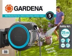 GARDENA - Wandslangenbox Slanghouder - RollUp M/L - 25 Meter - Ø 13 Mm -Tuinbenodigdheden Bevordering 1200x929 1