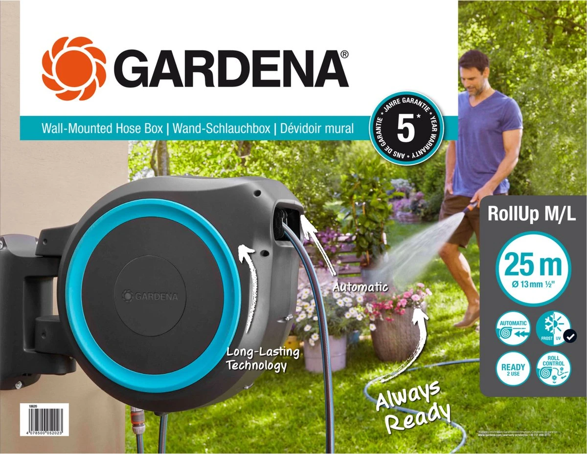 GARDENA - Wandslangenbox - RollUp XL - 35 Meter - Ø 13 Mm 8 GARDENA - Wandslangenbox - RollUp XL - 35 Meter - Ø 13 Mm - Afbeelding 6