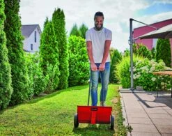 Einhell Strooiwagen GC-SR 12 (12 L - 45 Cm Strooibreedte - Dubbele Duwstang - Kliksluiting Aan Beide Zijden - Verstelhendel - Corrosiebestendige Rol - Behuizing Van Breukvast Kunststof) -Tuinbenodigdheden Bevordering 1200x949 1