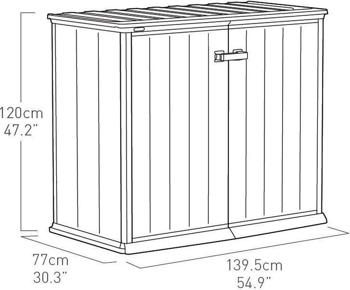 Keter Patio Store Opbergkast - 139,5x77x120cm - Grijs 6 Keter Patio Store Opbergkast - 139,5x77x120cm - Grijs - Afbeelding 4