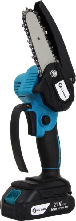 NovarGarden® Mini Kettingzaag NG1 - Met 2x Accu - Takkenzaag - Snoeizaag - Electrisch - Handzaag - Boomzaag - 21V -Tuinbenodigdheden Bevordering 414x1200