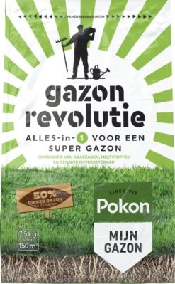 Pokon Gazon Revolutie - 2x7,5kg - Gazonmest / Graszaad / Bodemverbeteraar - Geschikt Voor 300m² - Binnen 15 Dagen Resultaat - Voordeelverpakking -Tuinbenodigdheden Bevordering 743x1200 1