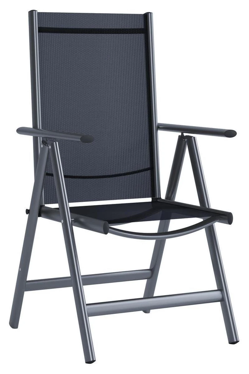 Tuinstoel Standenstoel Aluminium Antraciet 7 Standen Per 2 Stuks 4 Tuinstoel Standenstoel Aluminium Antraciet 7 Standen Per 2 Stuks - Afbeelding 2