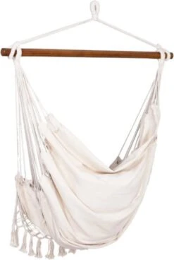 Springos Hangstoel | Binnen & Buiten | Met 2 Kussens | Boekenvak | Ook Voor Kinderen | Belastbaar Tot 150 Kg | Wit -Tuinbenodigdheden Bevordering 806x1200 1