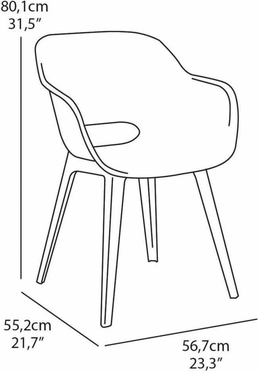 Allibert Akola Tuinstoelen - 2 Stuks -56,5x55x80cm - Donkergrijs 8 Allibert Akola Tuinstoelen - 2 Stuks -56,5x55x80cm - Donkergrijs - Afbeelding 6