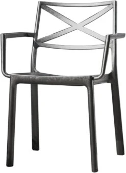 Keter Metalix Tuinstoelen - 4 Stuks - 53,3x60,2x81,3 Cm - Zwart -Tuinbenodigdheden Bevordering 876x1200