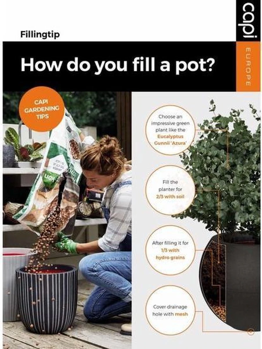 Capi Europe - Bloempot Bol Rib NL - 35x34 - Zwart - Voor Binnen En Buiten - KBLR932 14 Capi Europe - Bloempot Bol Rib NL - 35x34 - Zwart - Voor Binnen En Buiten - KBLR932 - Afbeelding 13