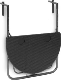 Relaxdays Balkontafel Inklapbaar, Balkon Tafel Rotan, Hangtafel Reling - Zwart -Tuinbenodigdheden Bevordering 919x1200