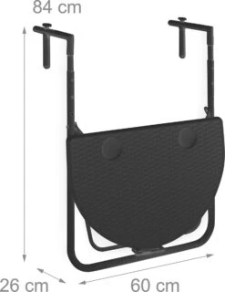 Relaxdays Balkontafel Inklapbaar, Balkon Tafel Rotan, Hangtafel Reling - Zwart -Tuinbenodigdheden Bevordering 926x1200 1