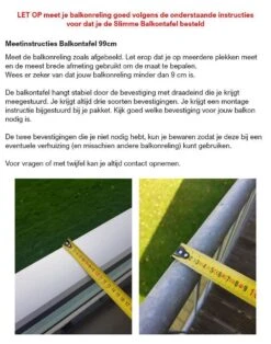 GoudmetHout Inklapbare Balkontafel - Balkonbar - Balkon Tafel - 99 Cm - Hout - Transparant Wash - Reling Smal -Tuinbenodigdheden Bevordering 944x1200