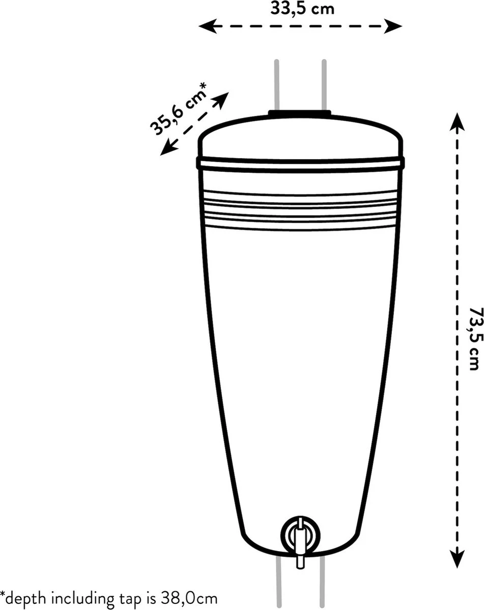 Elho Green Basics Rain Catcher 33 - Regenton Voor Balkonbuiten - Ø 33.5 X H 73.5 Cm - Zwart/Living Black 9 Elho Green Basics Rain Catcher 33 - Regenton Voor Balkonbuiten - Ø 33.5 X H 73.5 Cm - Zwart/Living Black - Afbeelding 7