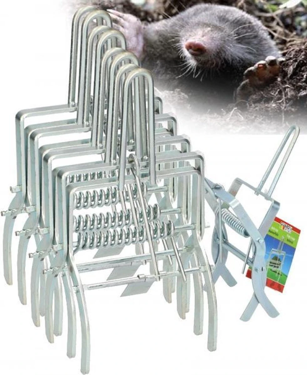 Merkloos 5X Mollenklem Verzinkt - Mollenval / Mollenverjager / Mollenvanger Klem - Mollenbestrijding 3 Merkloos 5X Mollenklem Verzinkt - Mollenval / Mollenverjager / Mollenvanger Klem - Mollenbestrijding