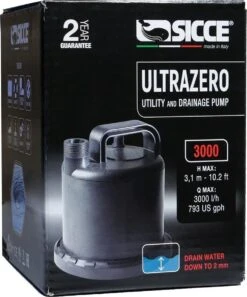 Sicce Ultra Zero - Vlakzuiger - Dompelpomp - Wateroverlast - 3000 L/h -Tuinbenodigdheden Bevordering 998x1200 2